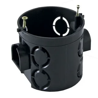 установочная коробка сп d68х62мм, углубленная, саморезы, стыковочные узлы, черная, ip20, tdm sq1402-1105