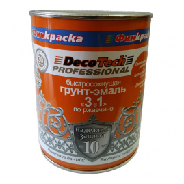 грунт-эмаль 3 в 1 черная под ral9005 0,9кг decotech