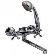 смеситель для ванны 4547-06-010-1/4547-06-012 двухвентильный длинный излив с лейкой и шлангом цвет хром