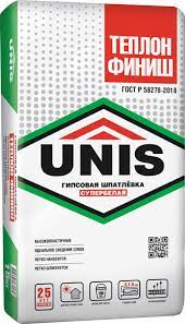 шпаклёвка гипсовая финишная unis теплон финиш 15кг (80шт/под)