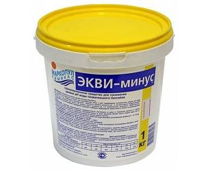 гранулы для понижения уровня рн воды, уп.12 м29, маркопул кемиклс, экви-минус, 1кг ведро,