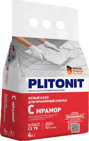 клей для мозаики plitonit с мрамор супер белый (c2 te) 4кг