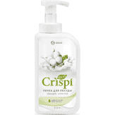 средство для мытья посуды "crispi" пенка с ценными маслами белого хлопка (флакон 550 мл)
