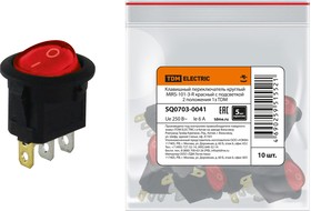 клавишный переключатель круглый mirs-101-3-r красный с подсветкой 2 положения 1з tdm