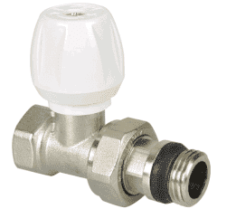 вентиль радиаторный регулировочный прямой с кольцом уплотнительным "быстрого монтажа" 1/2"