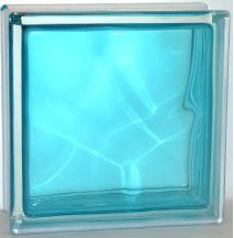 стеклоблок окрашенный внутри волна бирюза 190х190х80 мм распродажа