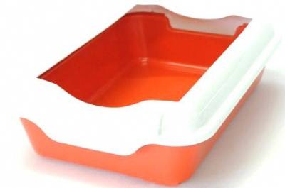 homecat бюджет 37х27х11,5 см туалет для кошек с бортиком серый