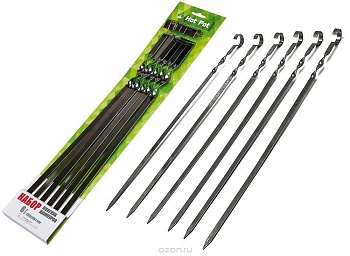 набор плоских шампуров 45 см 6 штук в упаковке hot pot /12 распродажа