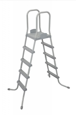 лестница для бассейнов до 132см, 4 ступеньки, с площадкой, уп.1 58337 bw, bestway,