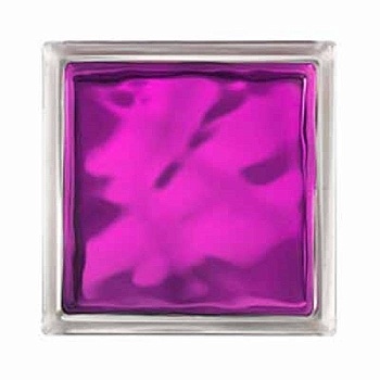 стеклоблок окрашенный внутри волна малиновый 190х190х80 мм распродажа..