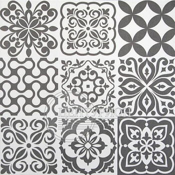 плитка пвх самоклеящаяся 300*300*1,5 мм касабланка черно-белая vf027