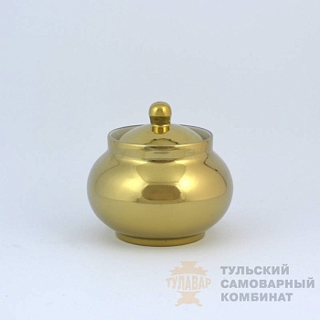 сахарница "золото", фарфор/латунь