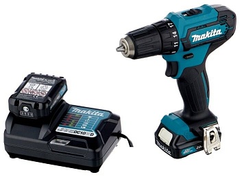 дрель-шуруповерт аккумуляторная makita df333dwae, 12в, li-ion 2x2ач