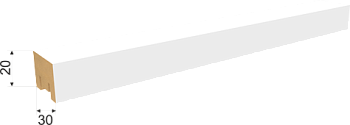 интерьерная рейка мдф stella милана белая 20*30*2700 (уп.8 шт.)
