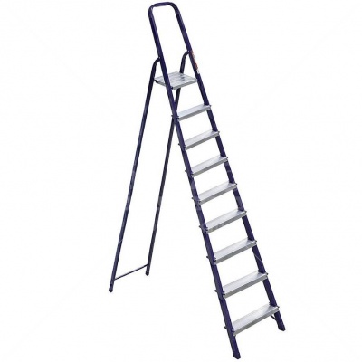 стремянка 9 ступ. (187/390см) (комбо. сталь/алюм)