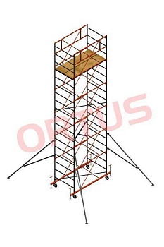 вышка-турасв/ortus-400(базовый)база -2 шт,стяж диаг-1шт,настил-1шт,наст с люк-1шт,эл ограж-2шт,лест-2шт,стяжка-4шт"колесо4шт"