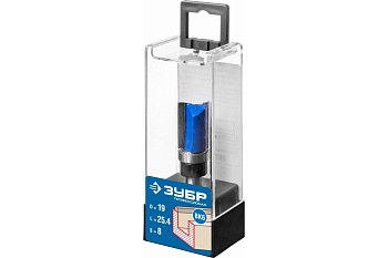 фреза пазовая прямая с верхним подшипником 19х25.4 мм зубр