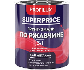 грунт эмаль по ржавчине 3 в 1 "profilux" superprice коричневая 6кг