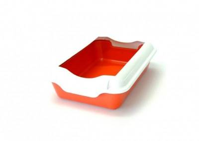 homecat бюджет 37х27х11,5 см туалет для кошек с бортиком серый