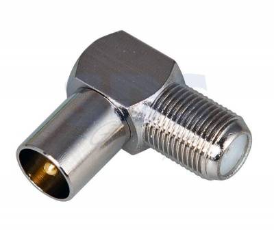 переход гнездо f - штекер tv угловой