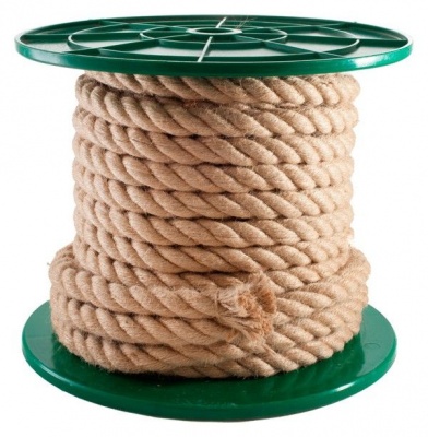 веревка крученая джутовая ф18 мм на катушке по 40м /кратно 10м/
