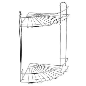 полка для ванной комнаты и кухни угловая двойная, romia