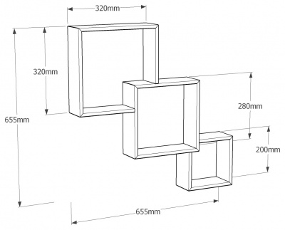 fis 1 комплект полок белый (модуль квадратный) 320х280х200 мм распродажа