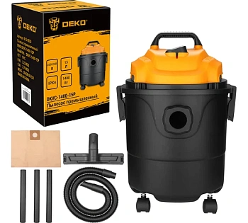 пылесос строительный deko dkvc-1400-15р, 1400вт, 15л