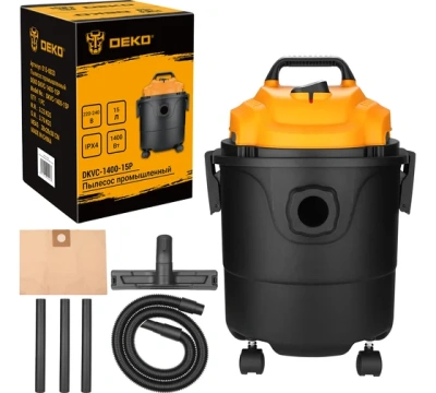 пылесос строительный deko dkvc-1400-15р, 1400вт, 15л