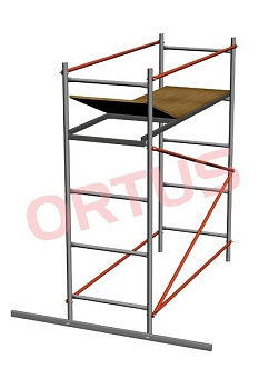 вышка-тура св/ortus-300(базовый)база -2 шт,траверса-2,стяж диаг-1,лестн-2,стяжка-4,наст с люк-1,настил-1,элемен огр-2"колесо4шт"