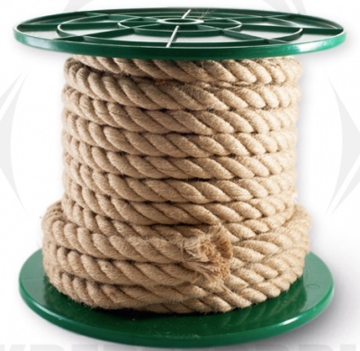 веревка крученая джутовая ф20 мм на катушке по 30м /кратно 10м/