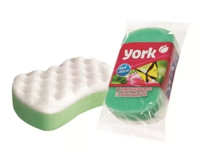 губка для тела (мочалка) с массажным слоем (бабочка) 16,4*9,3*5см, 011030/шк0488 york