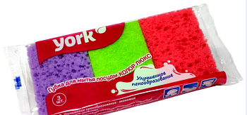 губки ''york'' 3 шт. колор люкс