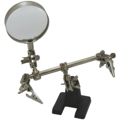 держатель «третья рука» с лупой х2.5 rexant