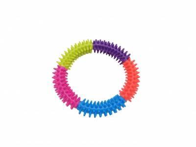 homepet игрушка для собак кольцо с шипами разноцветное tpr 15,3см