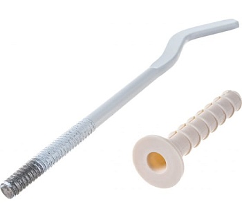 кронштейн для радиатора штыревой 9 мм формованный плоский с дюбелем, не обрезиненный (длина 22 см)