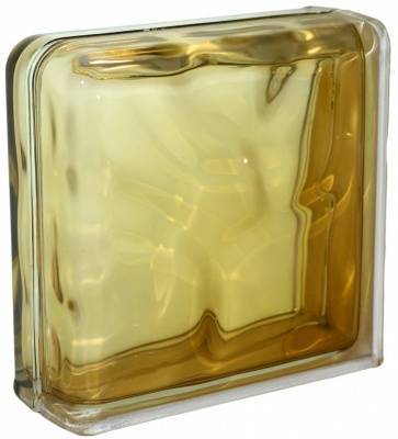 стеклоблок окрашенный в массе волна бронзовый 190х190х80 мм распродажа