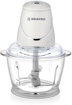 1403br измельчитель brayer, 500 вт, стекл. 1л, 4 нерж лезвия, включ нажатием на крышку