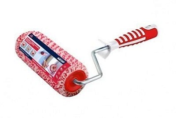 валик 240, d8mm, профи полиакрил красно-белый микс, 2х ручка