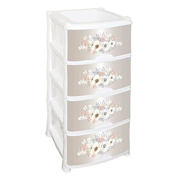 комод 4-секц.декор акварель.