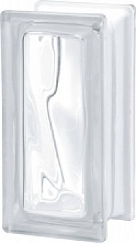 стеклоблок половинка бесцветный волна 190х90х80 мм распродажа..