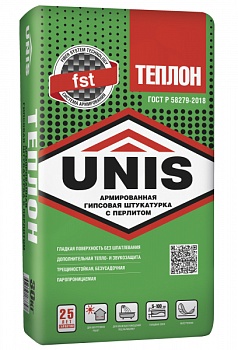 штукатурка гипсовая unis теплон армированый с перлитом 30кг (40шт/под)