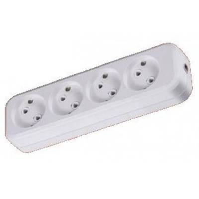 колодка розеточная 4 гнезда 2п б/з 10а 250в белая