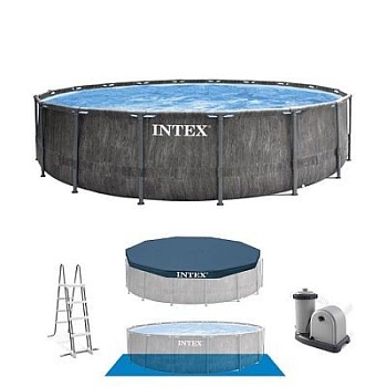 бассейн с металлическим каркасом prism frame greywood 1/1549х122см(24311л)