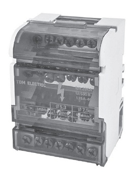 модульный распределительный блок на din-рейку мрб-125 4п 125а 4х11 групп tdm