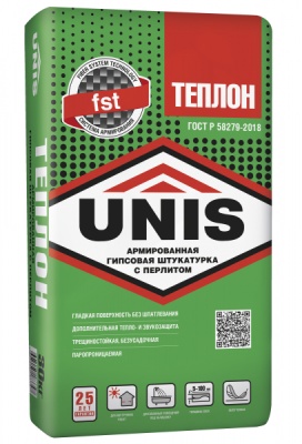 штукатурка гипсовая unis теплон армированый с перлитом 30кг (40шт/под)