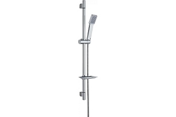 душевой гарнитур melodia luxe square:стойка d25мм, ручн.d65мм 1ф.,шл.1,5м, мыльница, хром msc00103c