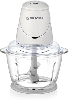 1403br измельчитель brayer, 500 вт, стекл. 1л, 4 нерж лезвия, включ нажатием на крышку