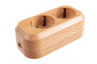 колодка розеточная 2 гнезда 2п+з 16а 250в "эко"(сосна) tdm sq1806-0046