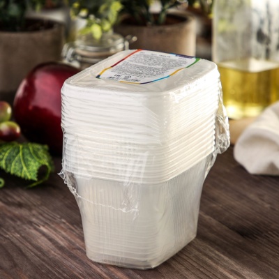 набор контейнеров рр 350мл + крышка 10шт (108*82*70) (186515) 1/26